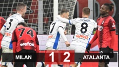 Kết quả Milan 1-2 Atalanta: Thất bại cay đắng