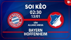 Soi kèo hot hôm nay 12/1: Khách thắng kèo châu Á trận Bayern vs Hoffenheim; Eibar đè góc hiệp 1 trận Eibar vs Racing Santander