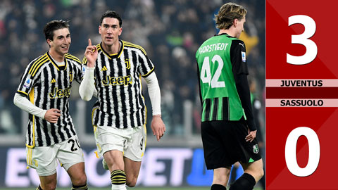 VIDEO bàn thắng Juventus vs Sassuolo: 3-0 (Vòng 20 Serie A 2023/24)