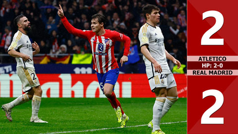 VIDEO bàn thắng Atletico vs Real Madrid: 2-2, HP: 2-0 (vòng 1/8 Cúp Nhà Vua TBN 2023/24)