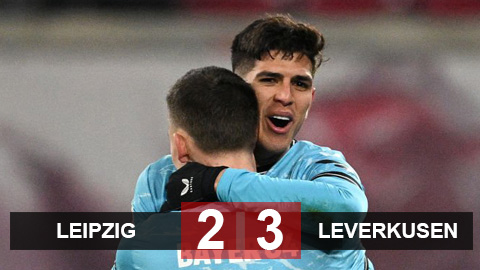 Kết quả Leipzig 2-3 Leverkusen: Leverkusen tạm bỏ xa Bayern đến 7 điểm