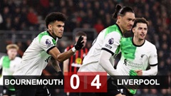 Kết quả Bournemouth 0-4 Liverpool: Nunez và Jota mang về 3 điểm cho Liverpool