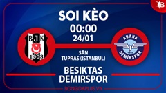 Soi kèo hot hôm nay 23/1: Mưa gôn trận Besiktas vs Adana Demirspor; Tài góc trận Hearts vs Dundee 