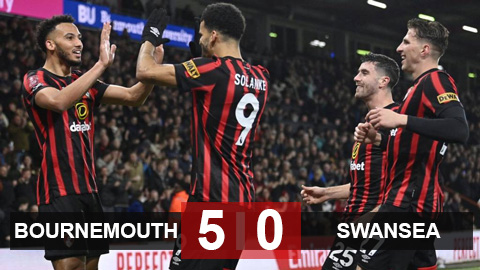 Kết quả Bournemouth 5-0 Swansea: Hủy diệt Thiên nga