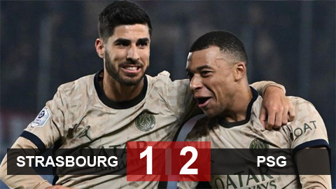 Kết quả Strasbourg 1-2 PSG: Củng cố ngôi đầu