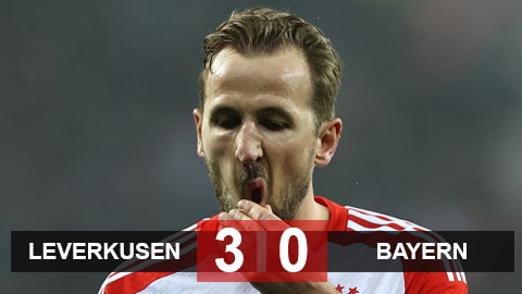 Kết quả Leverkusen 3-0 Bayern: 'Hùm xám' khó đua vô địch với Leverkusen