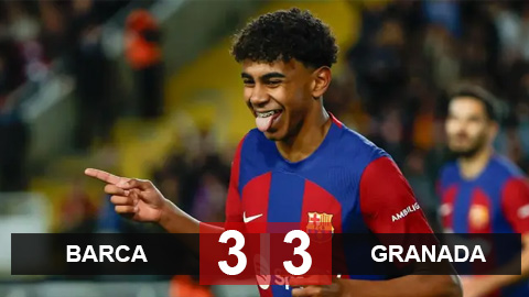 Kết quả Barca 3-3 Granada: Chật vật giành 1 điểm