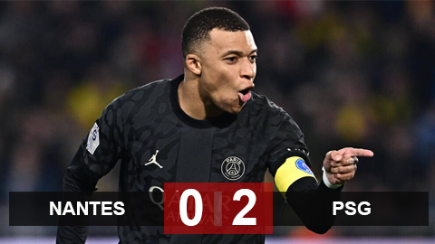 Kết quả Nantes 0-2 PSG: Vẫn phải dựa vào Mbappe