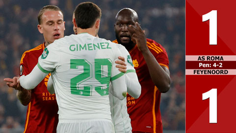 VIDEO bàn thắng AS Roma vs Feyenoord: 1-1, Pen: 4-2 (Lượt về play-off Europa League 2023/24)