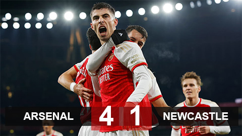 Kết quả Arsenal 4-1 Newcastle: Pháo nổ tưng bừng