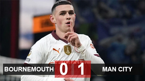 Kết quả Bournemouth 0-1 Man City: Người hùng Foden