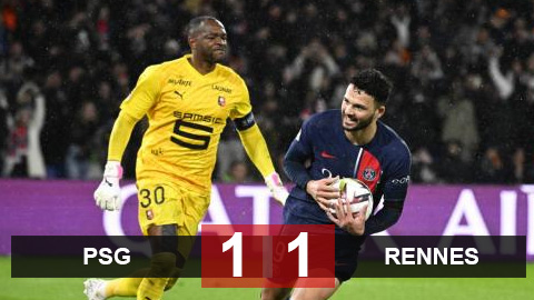 Kết quả PSG 1-1 Rennes: Thoát thua phút 90'+7