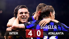 Kết quả Inter 4-0 Atalanta: Nerazzurri bỏ xa Juve 12 điểm