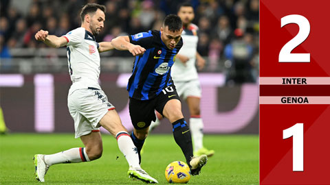 VIDEO bàn thắng Inter vs Genoa: 2-1 (Vòng 27 Serie A 2023/24)