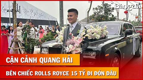 Cận cảnh Quang Hải bên chiếc Rolls Royce 15 tỷ đi đón dâu