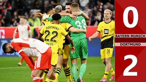 VIDEO bàn thắng Bayern Munich vs Dortmund: 0-2 (Vòng 27 Bundesliga 2023/24)