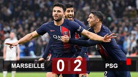 Kết quả Marseille 0-2 PSG: Chiến thắng đẳng cấp