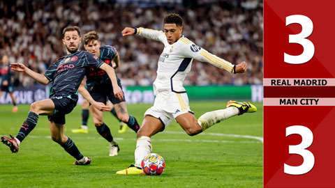 VIDEO bàn thắng Real Madrid vs Man City: 3-3 (Lượt đi tứ kết Champions League 2023/24)