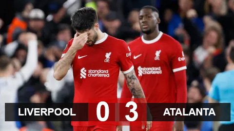 Kết quả Liverpool 0-3 Atalanta: Địa chấn ở Anfield