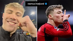 Rasmus Hojlund tranh thủ xát muối vào nỗi đau thua thảm của Liverpool