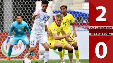VIDEO bàn thắng U23 Uzbekistan vs U23 Malaysia: 2-0 (Vòng bảng U23 châu Á 2024)