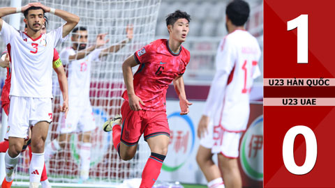 VIDEO bàn thắng U23 Hàn Quốc vs U23 UAE: 1-0 (Vòng bảng U23 châu Á 2024)