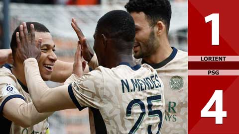 VIDEO bàn thắng Lorient vs PSG: 1-4 (Vòng 29 Ligue 1 mùa 2023/24)