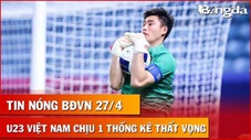 Tin nóng BĐVN 27/4: U23 Việt Nam bị loại, AFC đưa ra 1 thống kê thất vọng