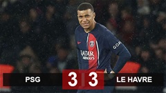 Kết quả PSG 3-3 Le Havre: Chưa thể đăng quang