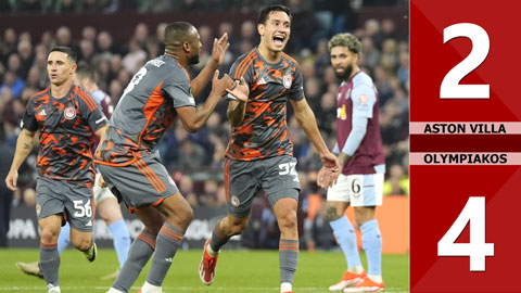 VIDEO bàn thắng Aston Villa vs Olympiakos: 2-4 (Bán kết lượt đi Conference League 2023/24)