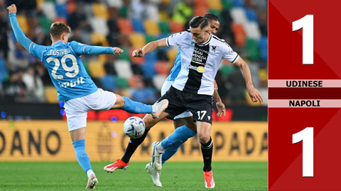 VIDEO bàn thắng Udinese vs Napoli: 1-1 (Vòng 35 Serie A 2023/24)
