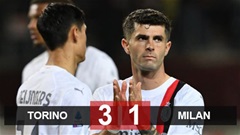 Kết quả Torino 3-1 Milan: Milan thảm bại trên sân khách