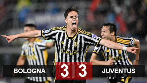 Kết quả Bologna 3-3 Juventus: Bà đầm già hồi sinh trong 8 phút