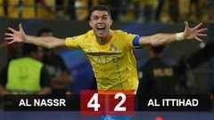 Kết quả Al Nassr 4-2 Al Ittihad: Ronaldo bùng cháy