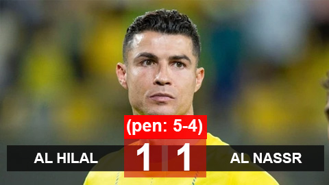 Kết quả Al Hilal 1-1 Al Nassr (pen: 5-4): Ronaldo lại hụt danh hiệu