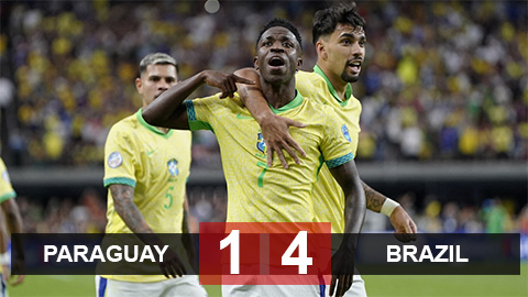 Kết quả Paraguay 1-4 Brazil: Selecao rộng cửa vào tứ kết