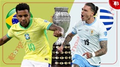 08h00 ngày 7/7, Trực tiếp Brazil vs Uruguay: Rodrygo và Endrick gánh vác thay Vinicius