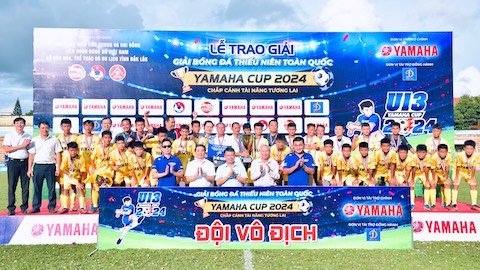 Giải bóng đá U13 toàn quốc – Yamaha Cup 2024: SLNA bảo vệ thành công ngôi vô địch!