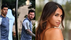 Vợ Messi có hành động lạ với Luis Suarez