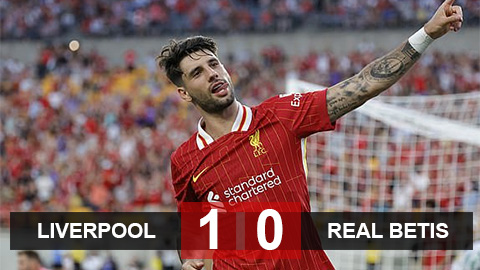 Kết quả Liverpool 1-0 Betis: Khởi đầu suôn sẻ của Slot