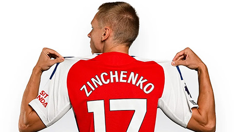 Zinchenko giải thích lý do bất ngờ đổi số áo Arsenal