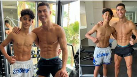 Con trai Cristiano Ronaldo mặc áo Real Madrid