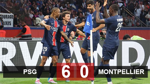 Kết quả PSG 6-0 Montpellier: Phô diễn sức mạnh