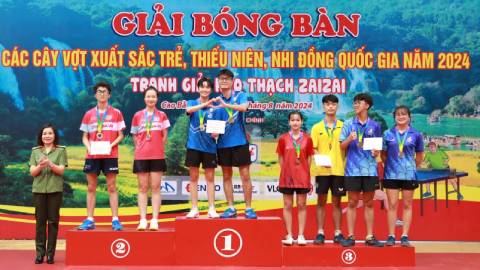 Bóng bàn CAND - T&T về nhất toàn đoàn với 14 huy chương vàng giải trẻ quốc gia