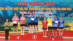 Bóng bàn CAND - T&T về nhất toàn đoàn với 14 huy chương vàng giải trẻ quốc gia