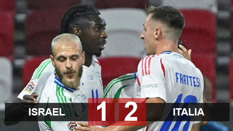 Kết quả Israel 1-2 Italia: Azzurri chiếm ngôi đầu