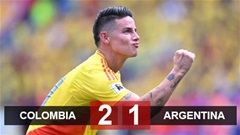 Kết quả Colombia 2-1 Argentina: James Rodriguez khiến Argentina thất bại 