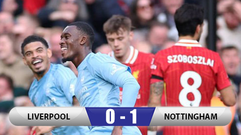 Kết quả Liverpool 0-1 Nottingham: Liverpool thua trận đầu tiên ở Ngoại hạng Anh 2024/25 