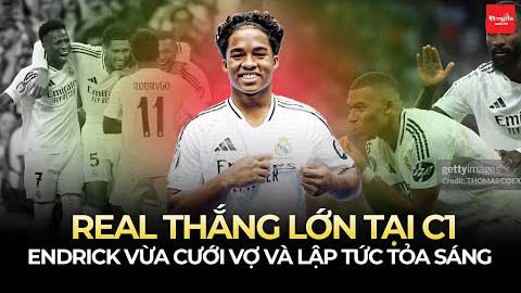 Endrick vừa cưới vợ và lập tức tỏa sáng: Real thắng lớn tại Champions League