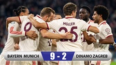 Kết quả Bayern 9-2 Dinamo Zagreb: Hùm xám hủy diệt đối thủ